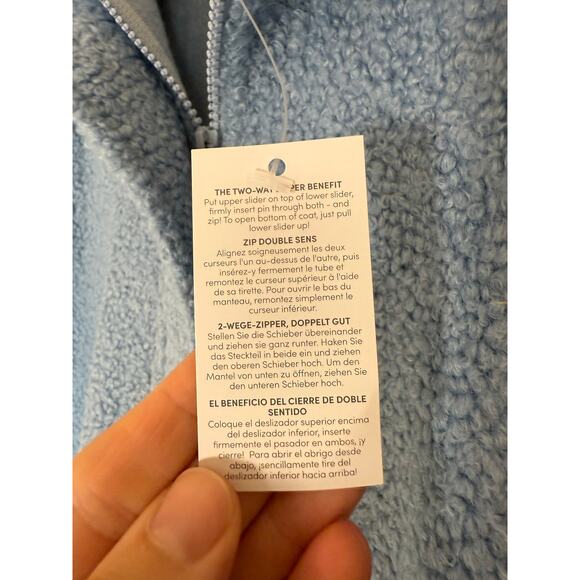 NWT Lands’ End Boucle Fleece Coat Pale Slate Blue Fuzzy Warm Fall Jacket Size 1X - Picture 11 of 13